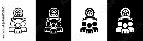 Konstfotografi loyal customer white icon set design