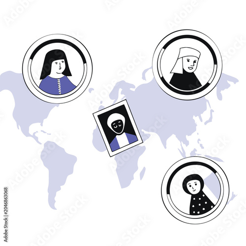 world-map-with-illustrated-traveler-portraits-isol.eps