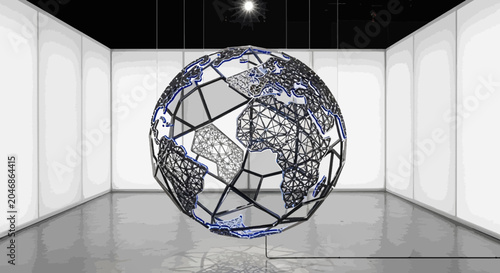 Фотография Large Metal Globe Sculpture Art Piece.