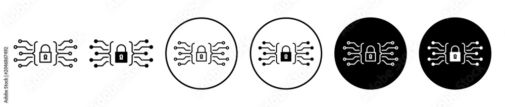 Fototapeta premium Cyber security icon. Editable stroke and filled. Pixel perfect