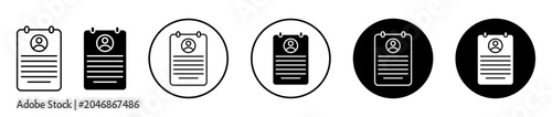 Foto Curriculum icon. Editable stroke and filled. Pixel perfect