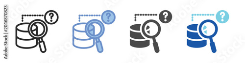 Photography Data Anomaly Icon Set With Multiple Styles Vector Illustration