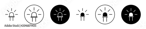 LED icon. Editable stroke and filled. Pixel perfect