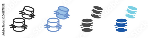 Fotografia Data Glitch Icon Set With Multiple Styles Vector Illustration