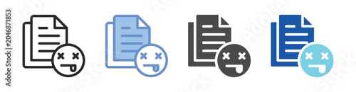 Fotografie Unreadable File Icon Set With Multiple Styles Vector Illustration
