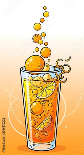 Colorful glass jar filled with fresh oranges and lemons.