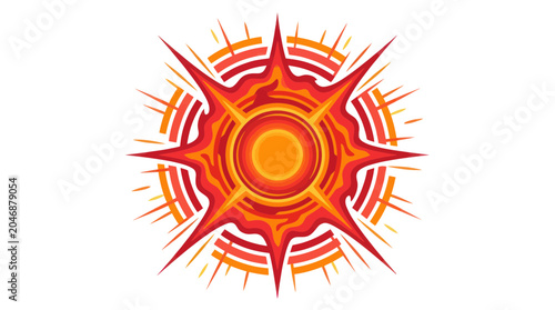 Foto Fiery Sunburst Emblem