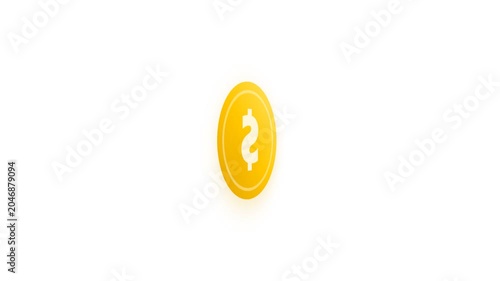 Rotating Dollar Coin Icon Animated Motion Graphic Element