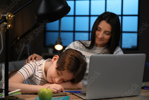 Mother with her little slee...