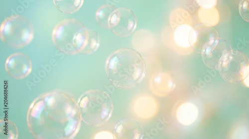 Soft Blurry Bubbles Floating Against an Ethereal Background