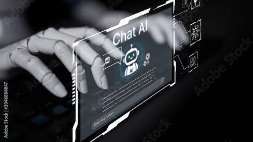 Futuristic AI assistant with autonomous agent capabilities, AI natural language understanding, and seamless business workflow AI integration. AI for modern productivity and tech solutions. Corpus