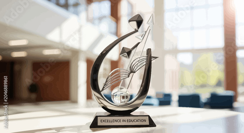 Bild auf Leinwand Trophy Award Sculpture Glass Metal.