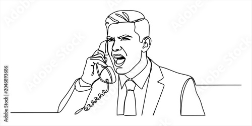 Tablou pe pânză Man yelling on the phone