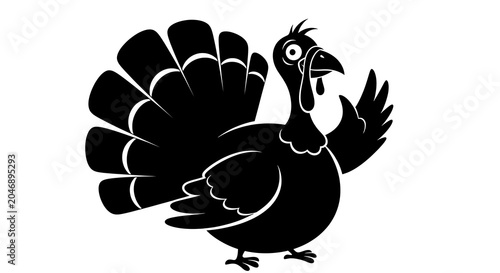 Black and white illustration of a raven with wings spread.