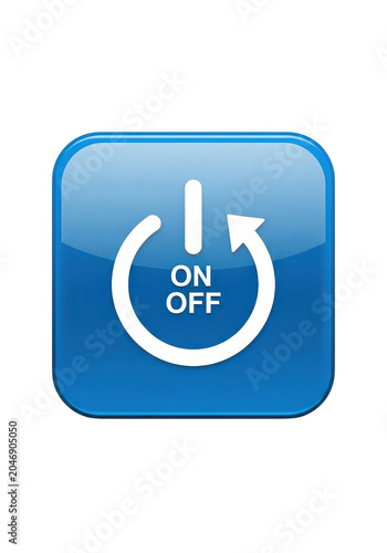 Modern power on off toggle button icon isolated on transparent background