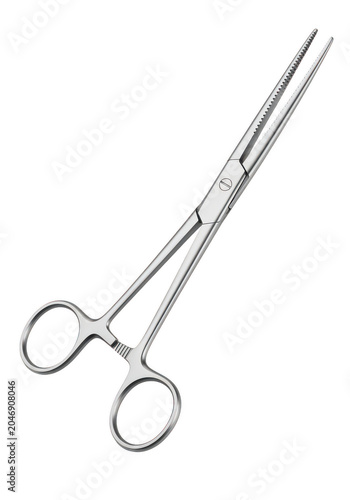 Surgical scissors with ring handles isolated on transparent background