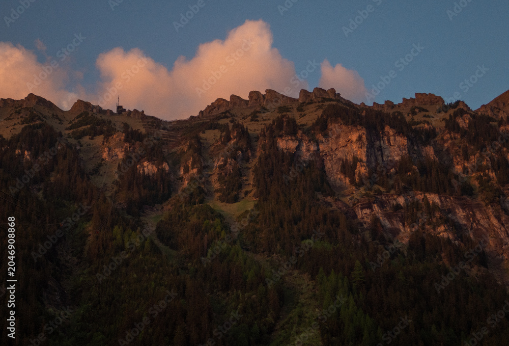 Fototapeta premium sunset in the swiss mountains