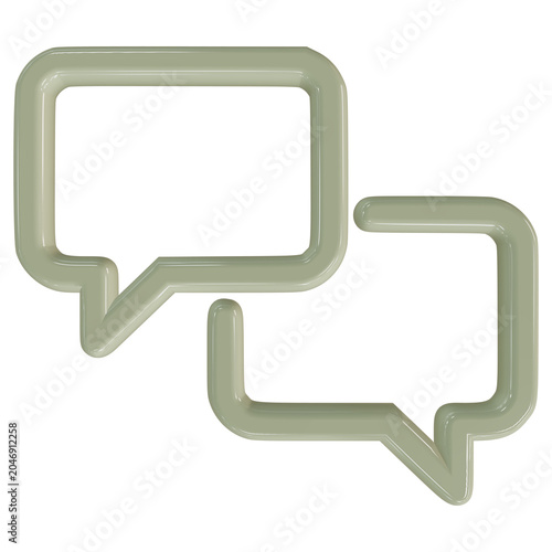 3D flat vector illustration of multiple speech bubbles for group chat team discussion social network interaction colorful design isolated white background simple graphic element