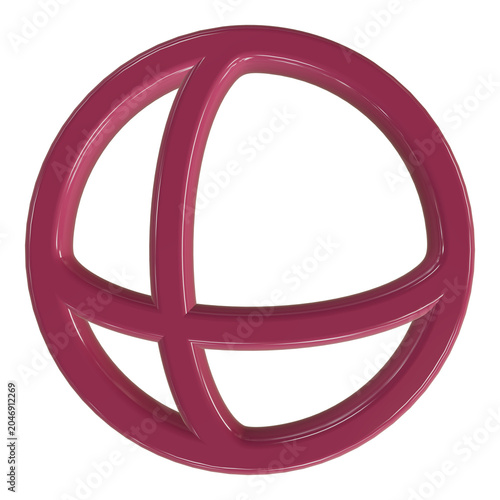 3D flat vector illustration of a perfect sphere geometric shape with smooth gradient shading for science math design isolated white background simple modern art