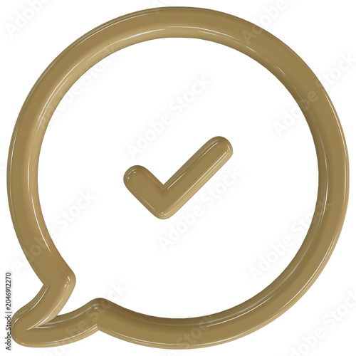 3D flat vector illustration of a speech bubble comic dialog messaging app communication colorful isolated white background simple modern graphic element for social media