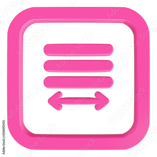 3D flat vector illustration of a tracking text button letter spacing kerning adjustment typography tool isolated white background simple graphic design element icon asset