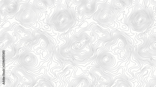 Topographic Map Contour Lines Seamless Pattern - Abstract Cartography Background