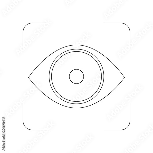 Quadro su tela Iris Recognition Icon | Biometric Eye Scan Authentication | 虹彩認証 生体認証アイコン
