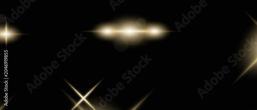Golden Light Sparkle Burst Vector Effect