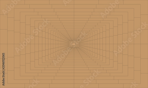 Bild auf Leinwand Abstract brown geometric background vector illustration featuring concentric rec