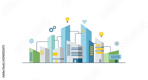 Konstfotografi City Skyline with Modern Buildings 2.