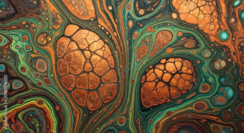 Beautiful Fluid acrylic pour art background () Nature Scene with Vibrant Colors and Natural Lighting
