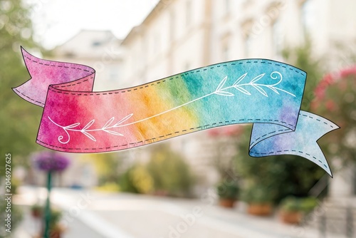 Watercolor ribbon flows with soft gradient hues