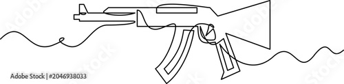 Foto one line art Assault Rifle vector illustration