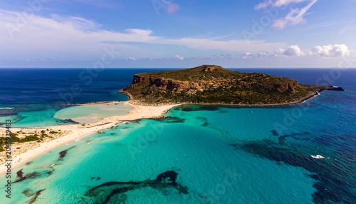 Aerial View of Balos Lagoon.