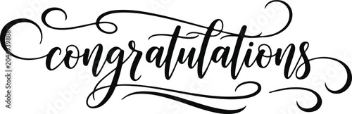 Foto Elegant script typography 'congratulations' vector text for cards prints and cel