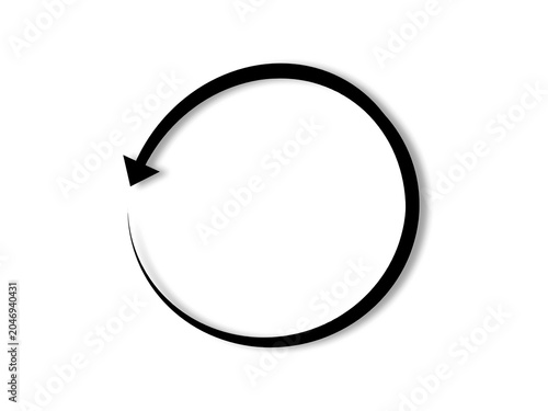 Counterclockwise rotation loop curve arrow indicator symbol template available as a png image.