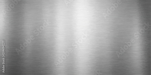 Photos A polished silver titanium alloy sheet with a shiny brushed steel texture featur