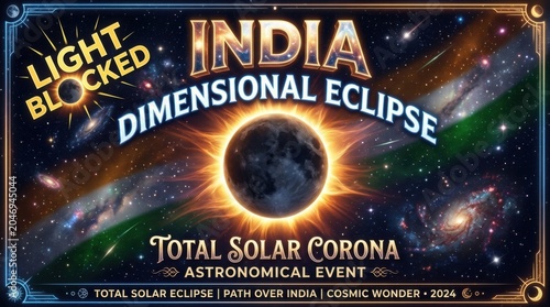 India Dimensional Eclipse Light Blocked Total Solar Corona Poster