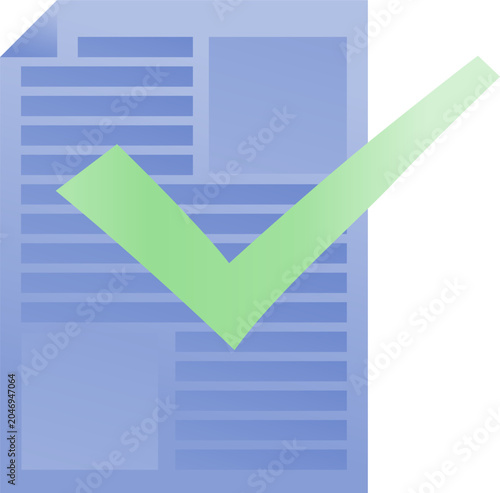 Document verification icon with check mark