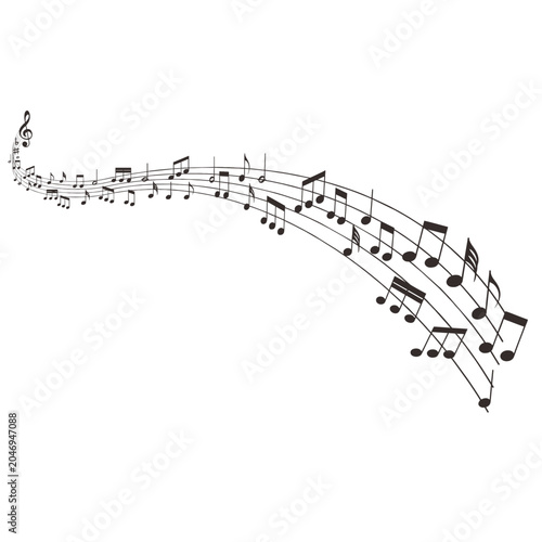 music notes flowing