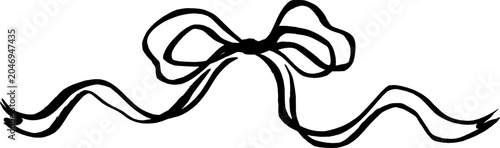 Hand Drawn Ribbon Bow, Whimsical Wedding Invitation Coquette Element