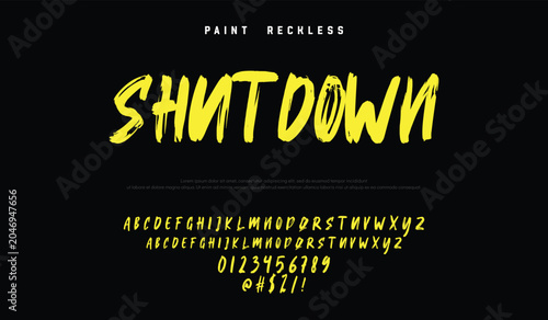 Obraz na plátně Lettering font isolated on black background