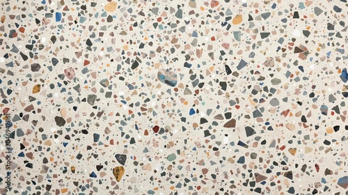 Colorful Terrazzo Stone Texture with Multicolored Marble Chips
