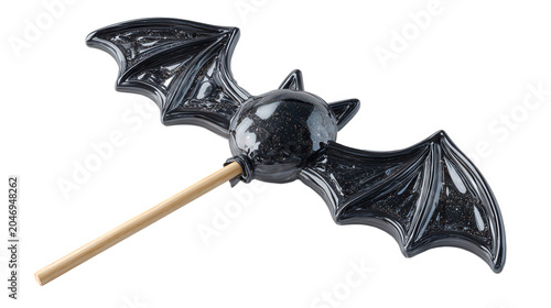Bat Shaped Lollipop Halloween Vector Illustration
