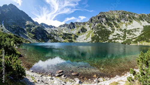 Mountain Lake Panoramic View.