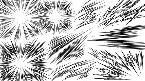 Dynamic Speed Lines and Rays Collection, Manga Action Effects, Graphic Resources