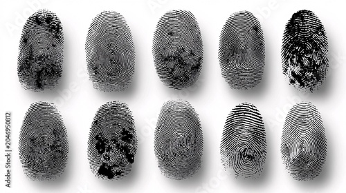 diverse collection of human fingerprint imprints for identity verification and biometrics design