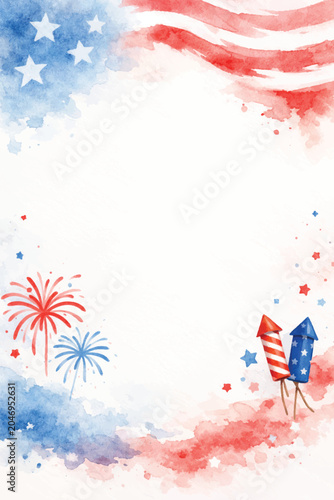 watercolor 4th of july background