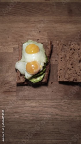 Avocado Toast with Egg Served for Healthy Breakfast