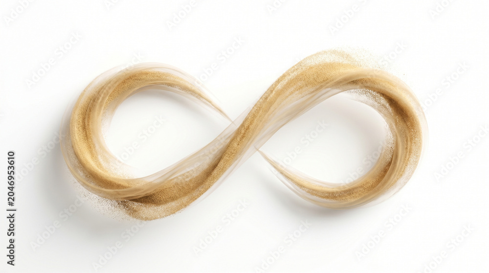 Naklejka premium Minimal infinity symbol generated by swirling sand and air currents.